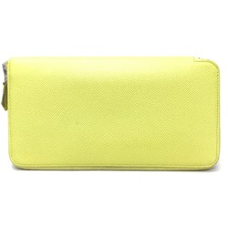 Hermes Silk-In Zip Around Zip Wallet Long Wallet Souffle yellow