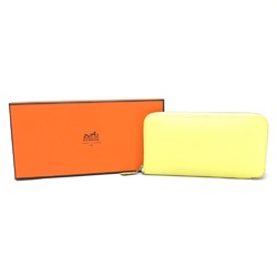 Hermes Silk-In Zip Around Zip Wallet Long Wallet Souffle yellow