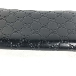 Gucci 409342 Guccissima GG Long wallet Zip Around Long Wallet Black