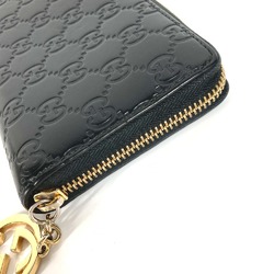 Gucci 409342 Guccissima GG Long wallet Zip Around Long Wallet Black