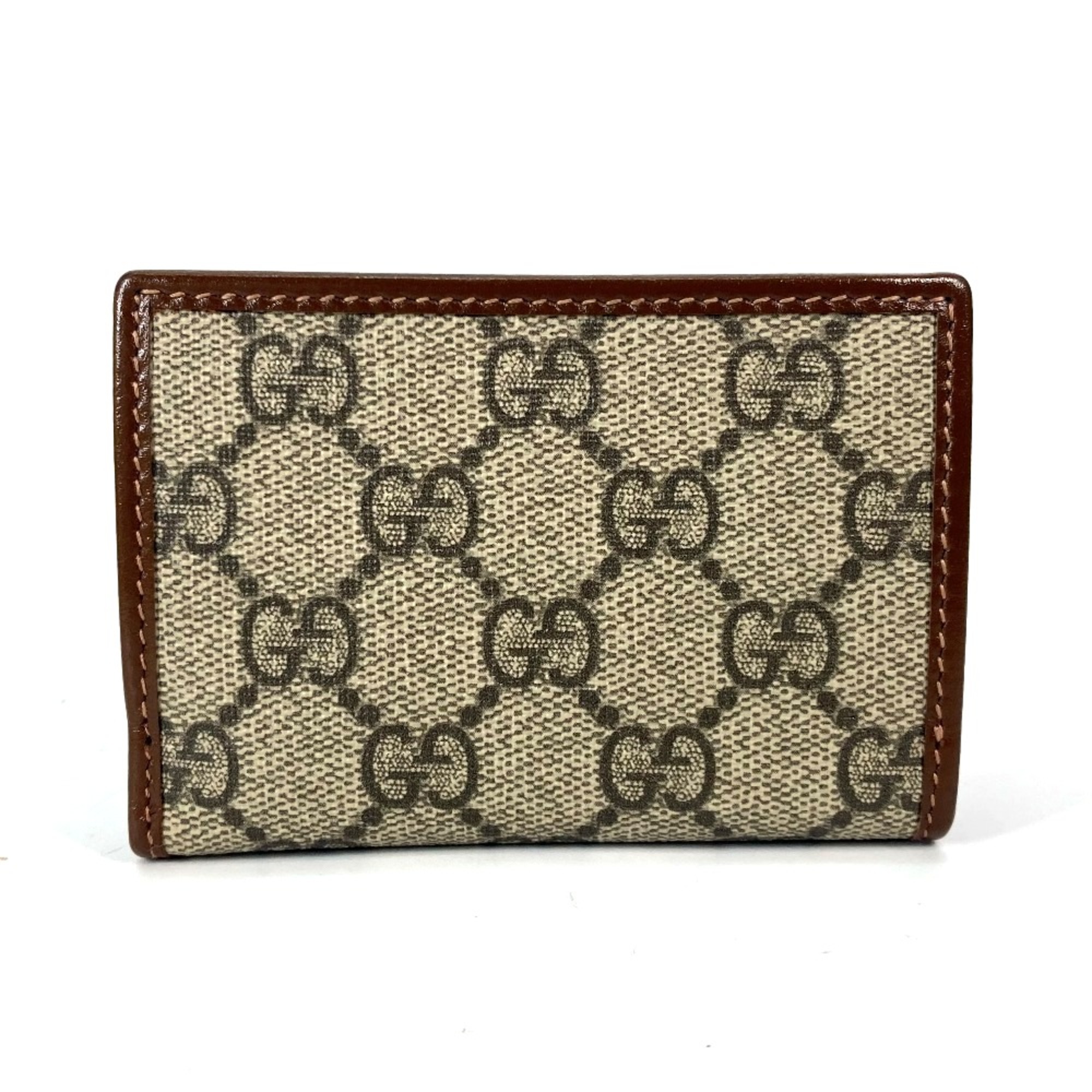 Gucci 644462 GG Supreme Compact Walette Trifold wallet Beige Brown