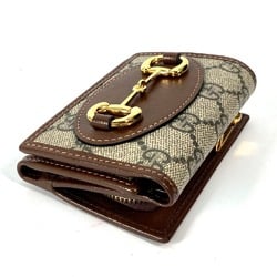 Gucci 644462 GG Supreme Compact Walette Trifold wallet Beige Brown