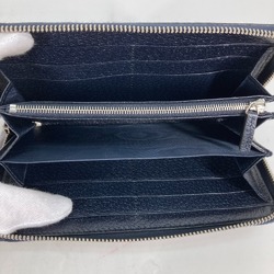 Gucci 673003 Guccissima Zip Around Long Wallet Navy Beige