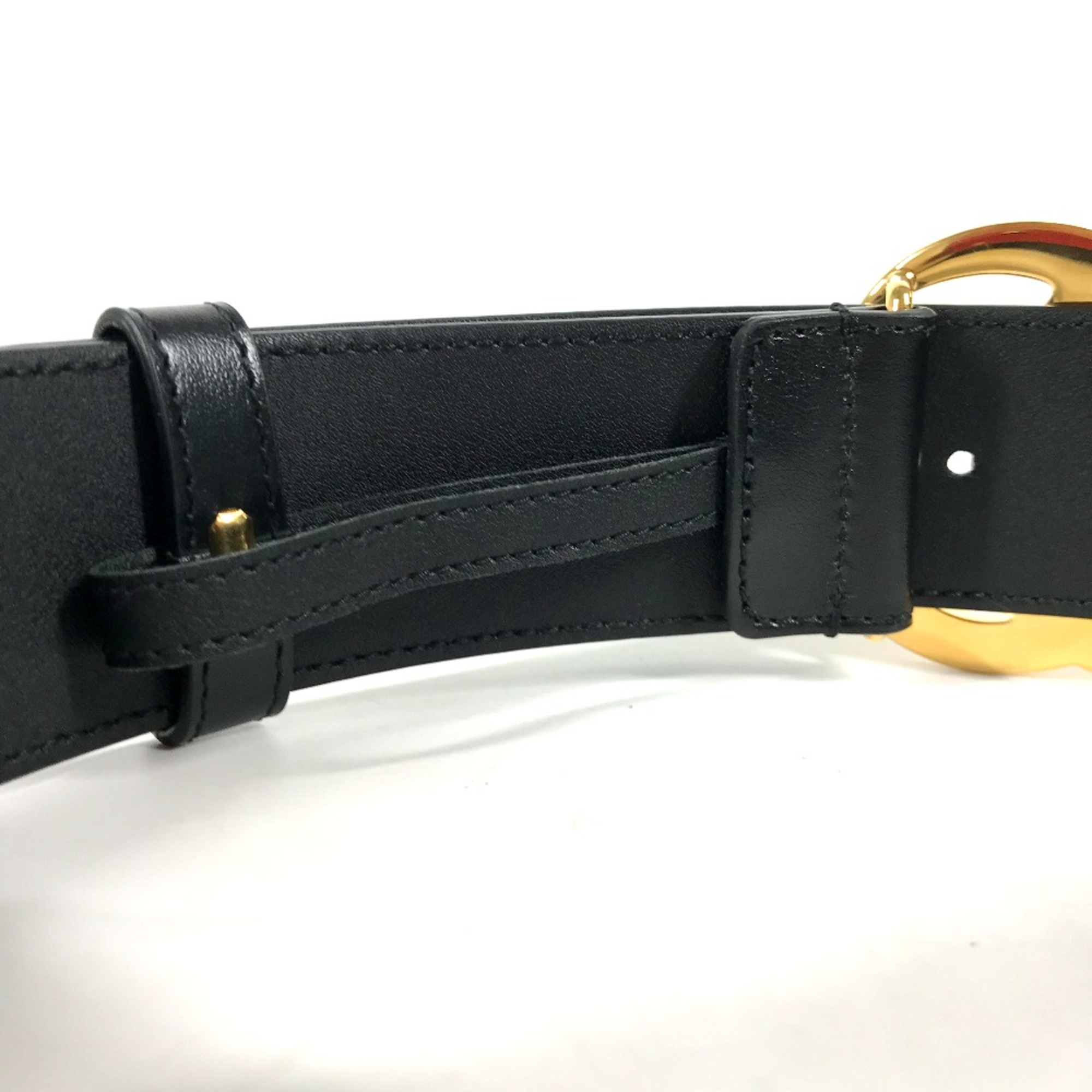 Gucci 406831 GG Marmont GG Buckle Men's belt Black x Gold