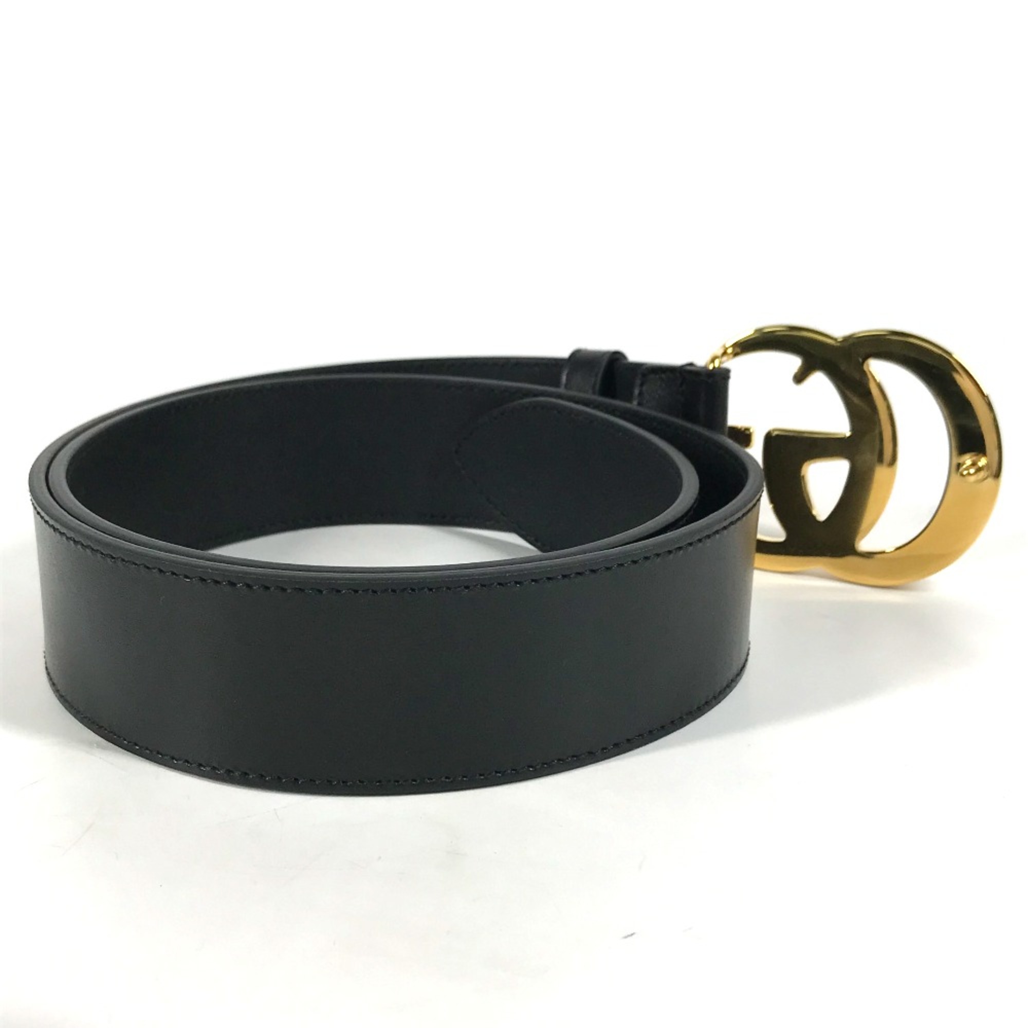 Gucci 406831 GG Marmont GG Buckle Men's belt Black x Gold