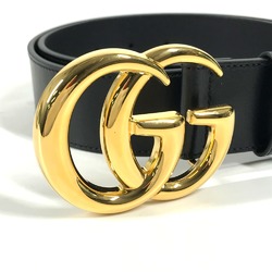 Gucci 406831 GG Marmont GG Buckle Men's belt Black x Gold