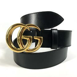 Gucci 406831 GG Marmont GG Buckle Men's belt Black x Gold