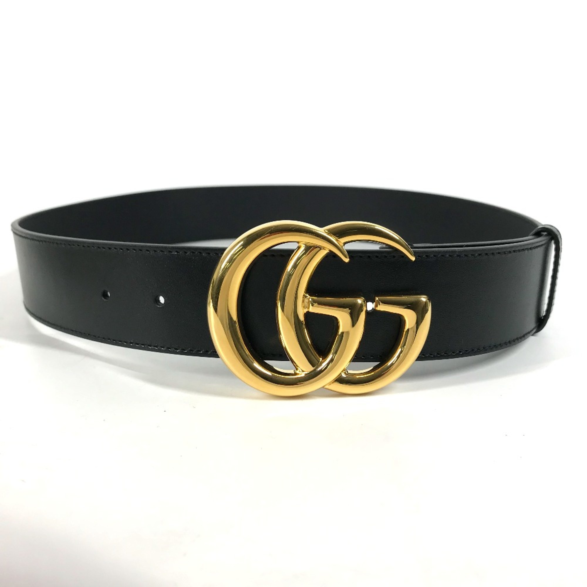 Gucci 406831 GG Marmont GG Buckle Men's belt Black x Gold