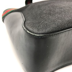 Gucci 73983 Tote Bag Hand Bag Black Green/Red/SilverHardware