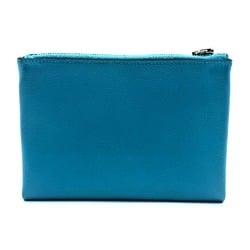 Hermes flat Cosmetics Pouch Pouch Brunol (estimated) blue