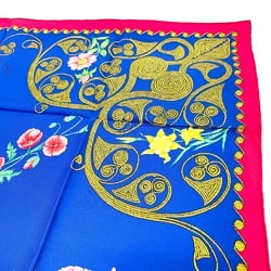 Hermes Flower pattern Carre90 Scarf Navy