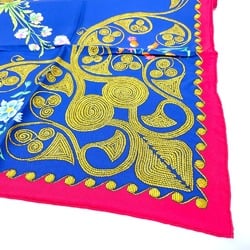 Hermes Flower pattern Carre90 Scarf Navy