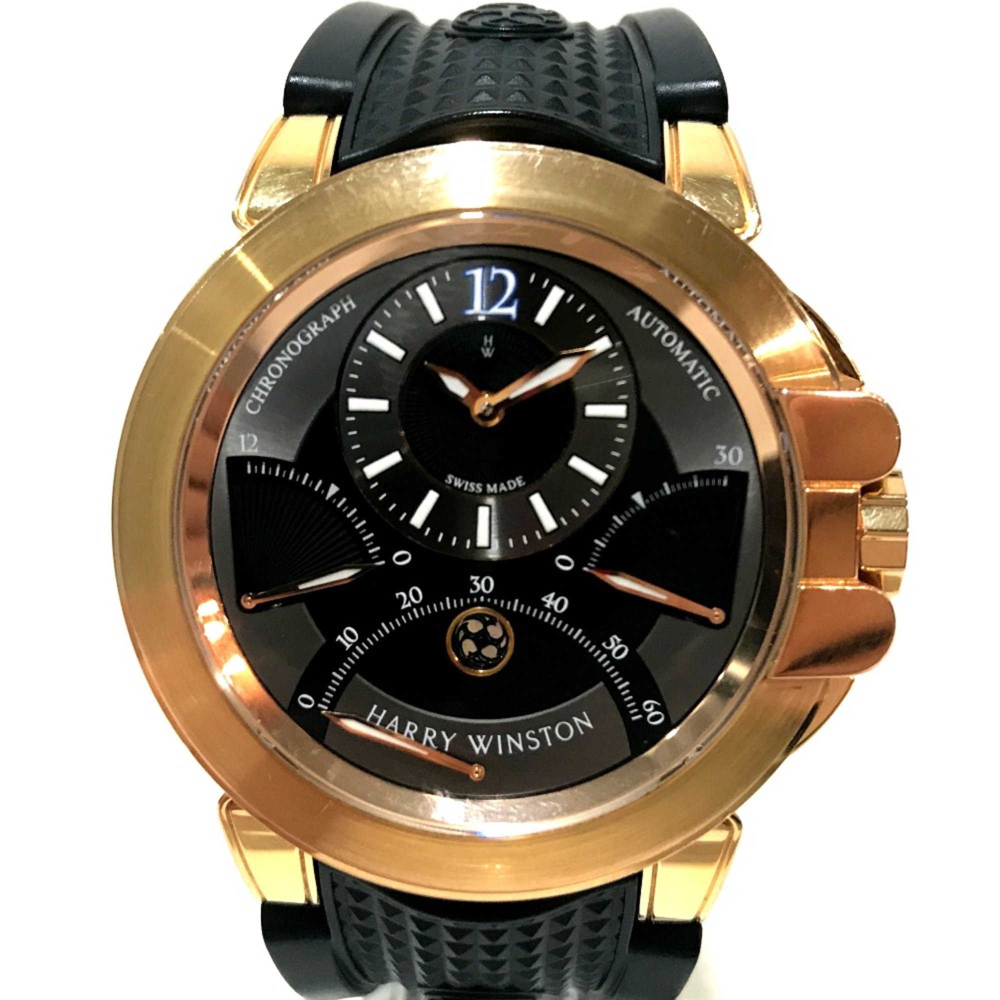 Harry winston OCEACT44RR024 Solid gold back scale Automatic Wristwatch Rose Gold Black