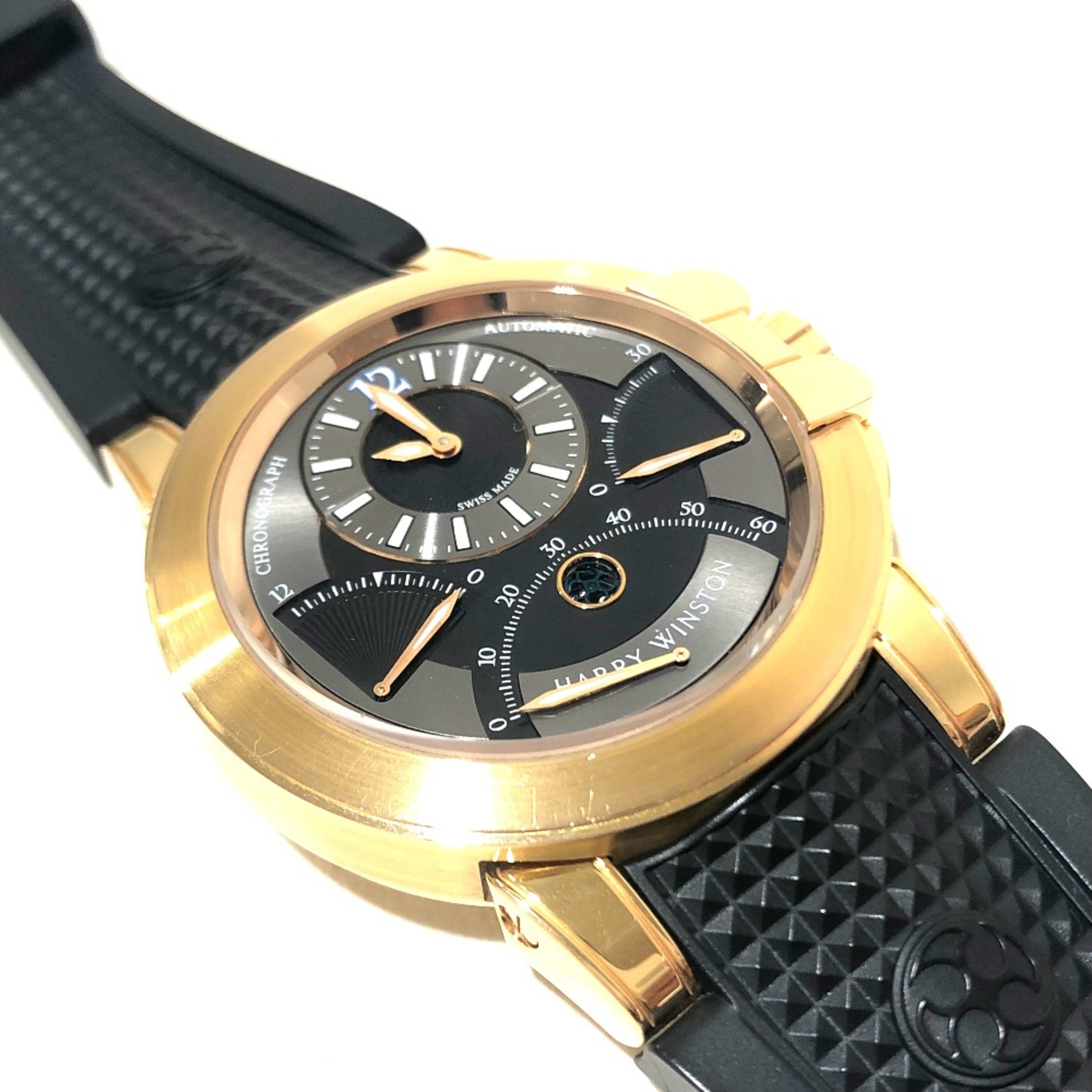 Harry winston OCEACT44RR024 Solid gold back scale Automatic Wristwatch Rose Gold Black