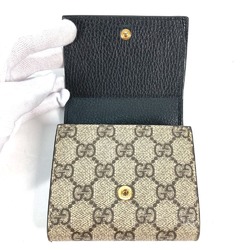 Gucci 598587 GG Supreme Compact wallet Folded wallet Beige Black