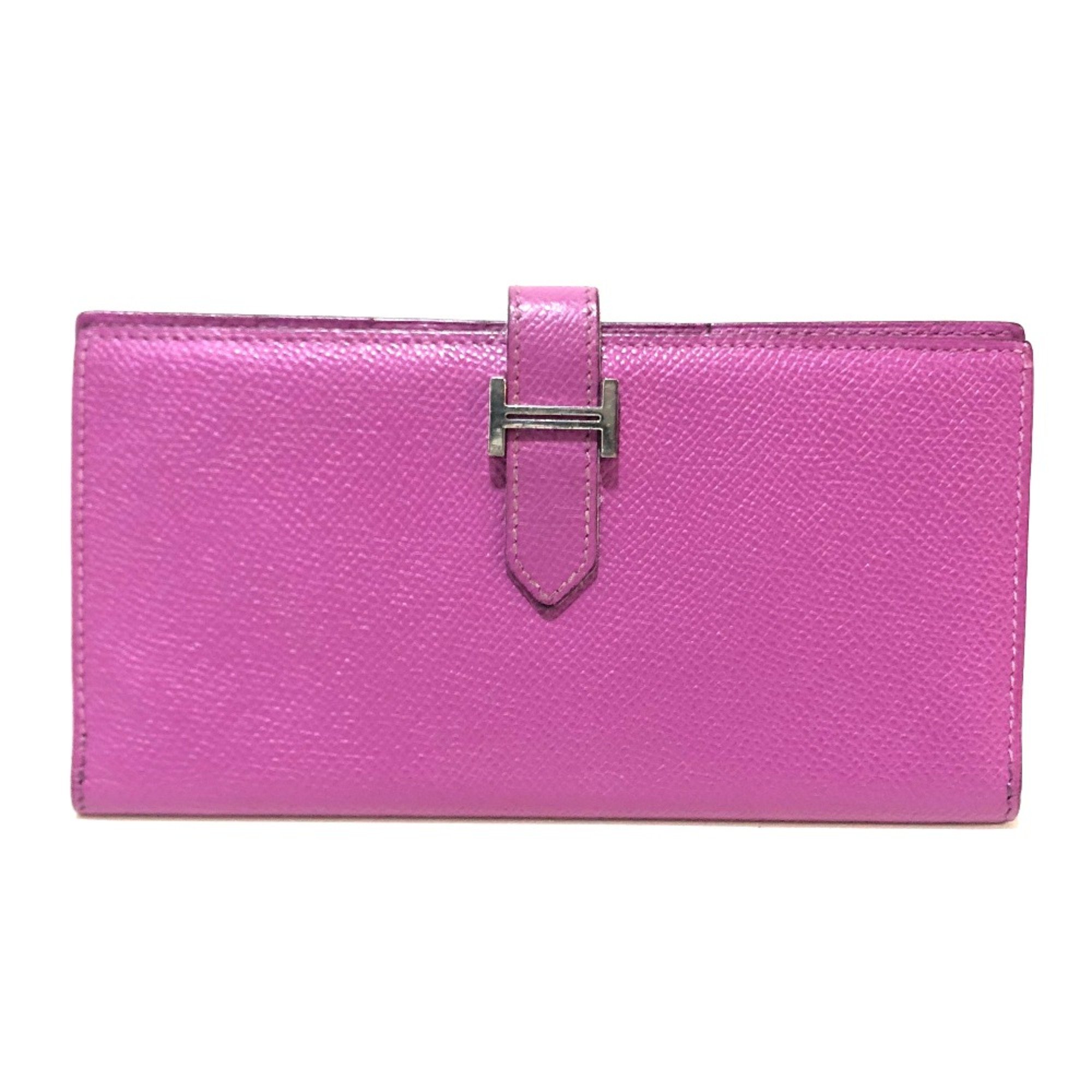 Hermes Bearn Bifold Long Wallet Long Wallet purple SilverHardware cyclamen