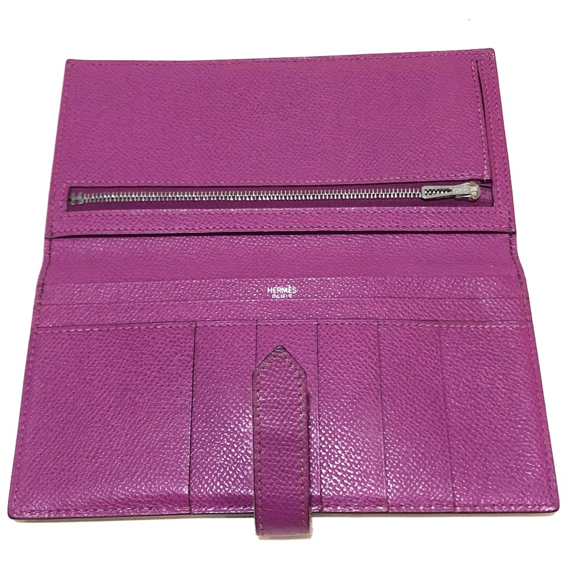 Hermes Bearn Bifold Long Wallet Long Wallet purple SilverHardware cyclamen