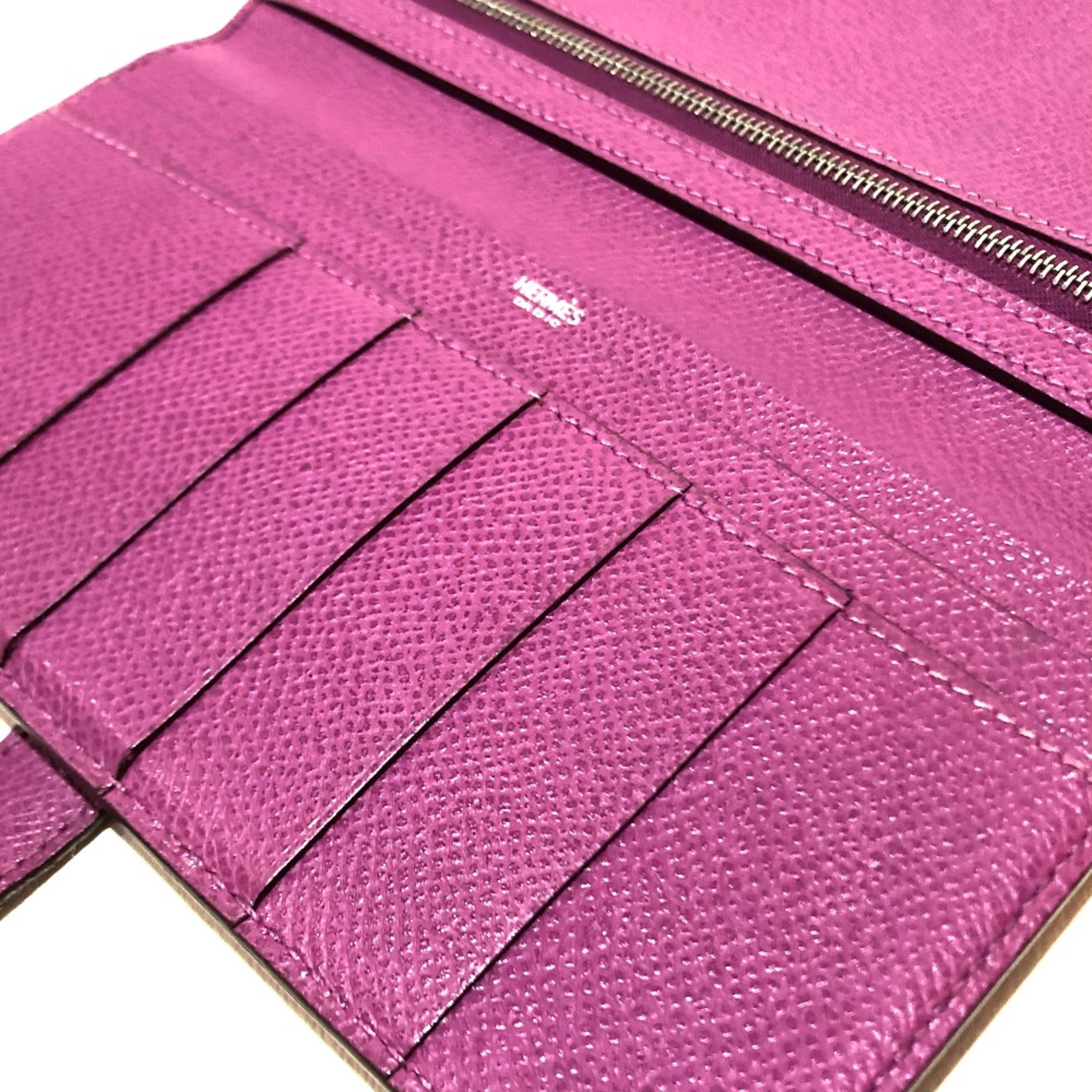 Hermes Bearn Bifold Long Wallet Long Wallet purple SilverHardware cyclamen