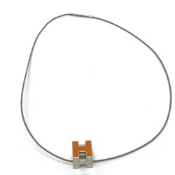 Hermes H cube Necklace Orange x Silver