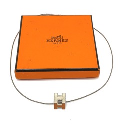 Hermes H cube Necklace Orange x Silver