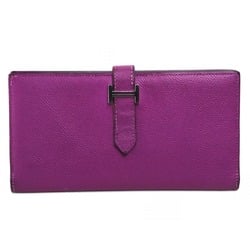 Hermes With gusset Long Wallet cyclamen purple SilverHardware