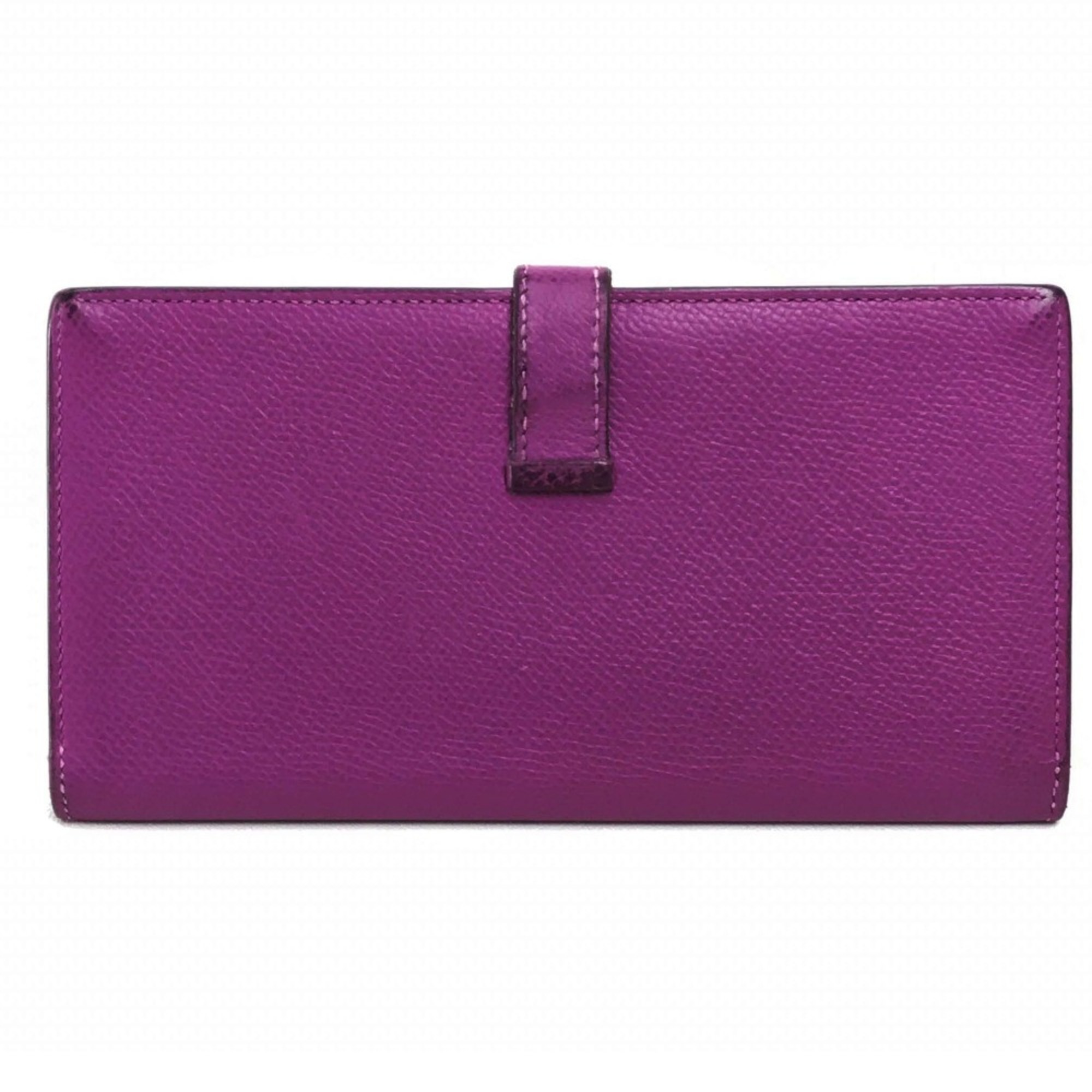 Hermes With gusset Long Wallet cyclamen purple SilverHardware