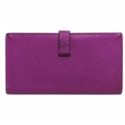 Hermes With gusset Long Wallet cyclamen purple SilverHardware