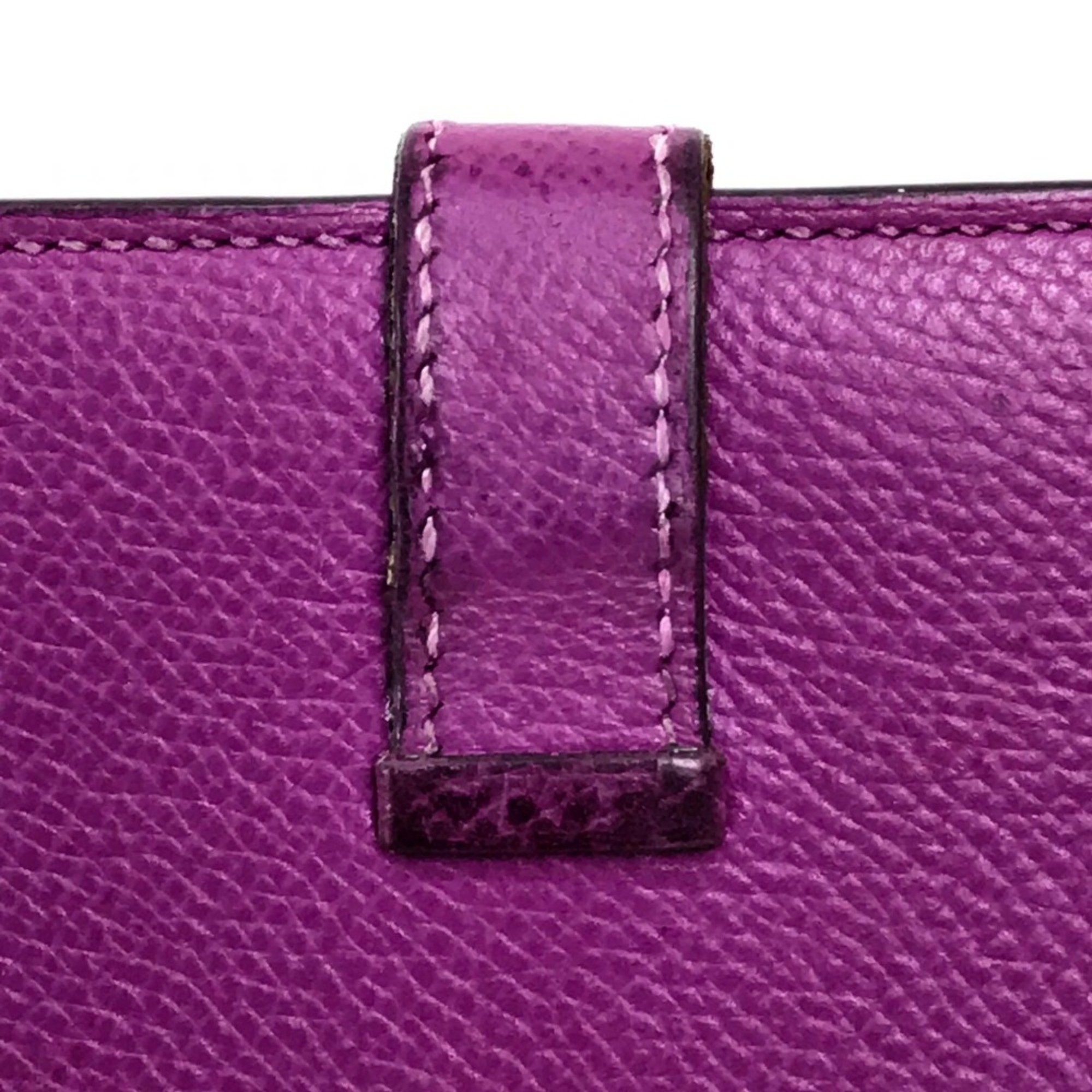 Hermes With gusset Long Wallet cyclamen purple SilverHardware