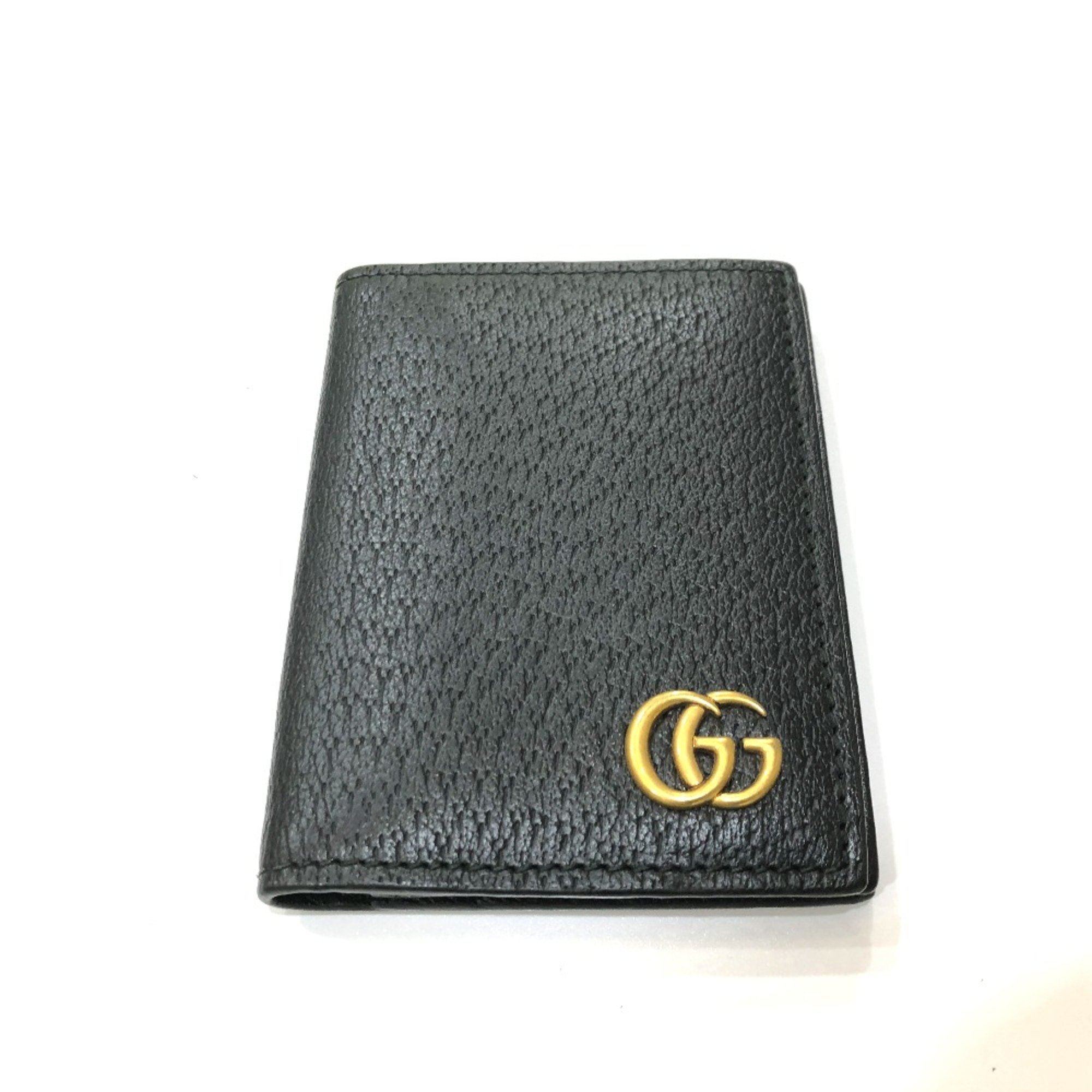 Gucci 428737 IC case business card holder Card Case Black GoldHardware