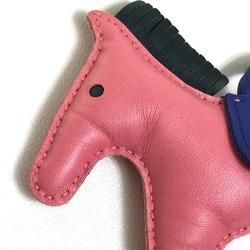 Hermes Horse horse bag strap Bag Charm Rose Azalee x Blue Electric x Veil Cipre Pink x blue x gray