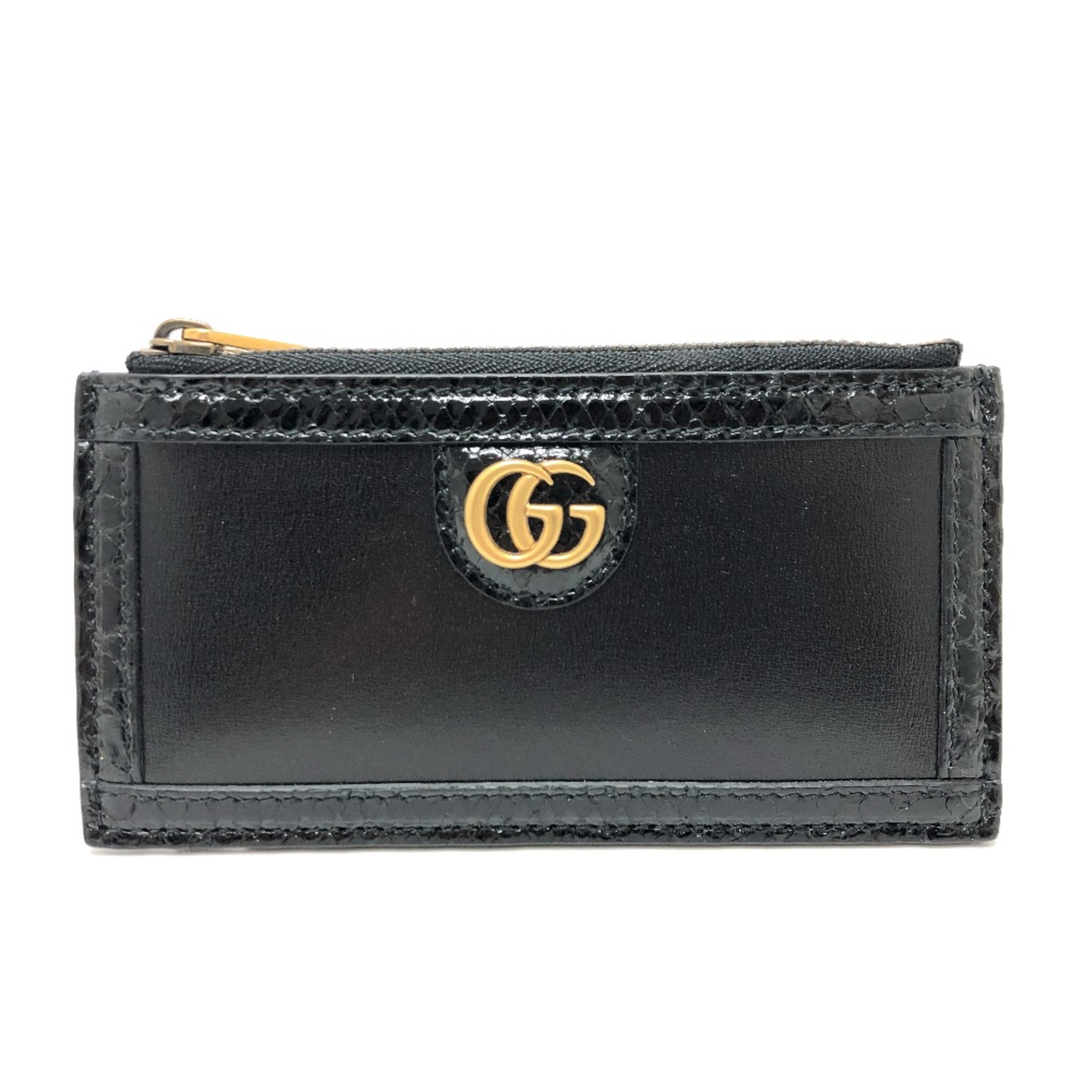 Gucci 699349 Limited edition Wallet Fragment Case Card Case coin purse Black GoldHardware