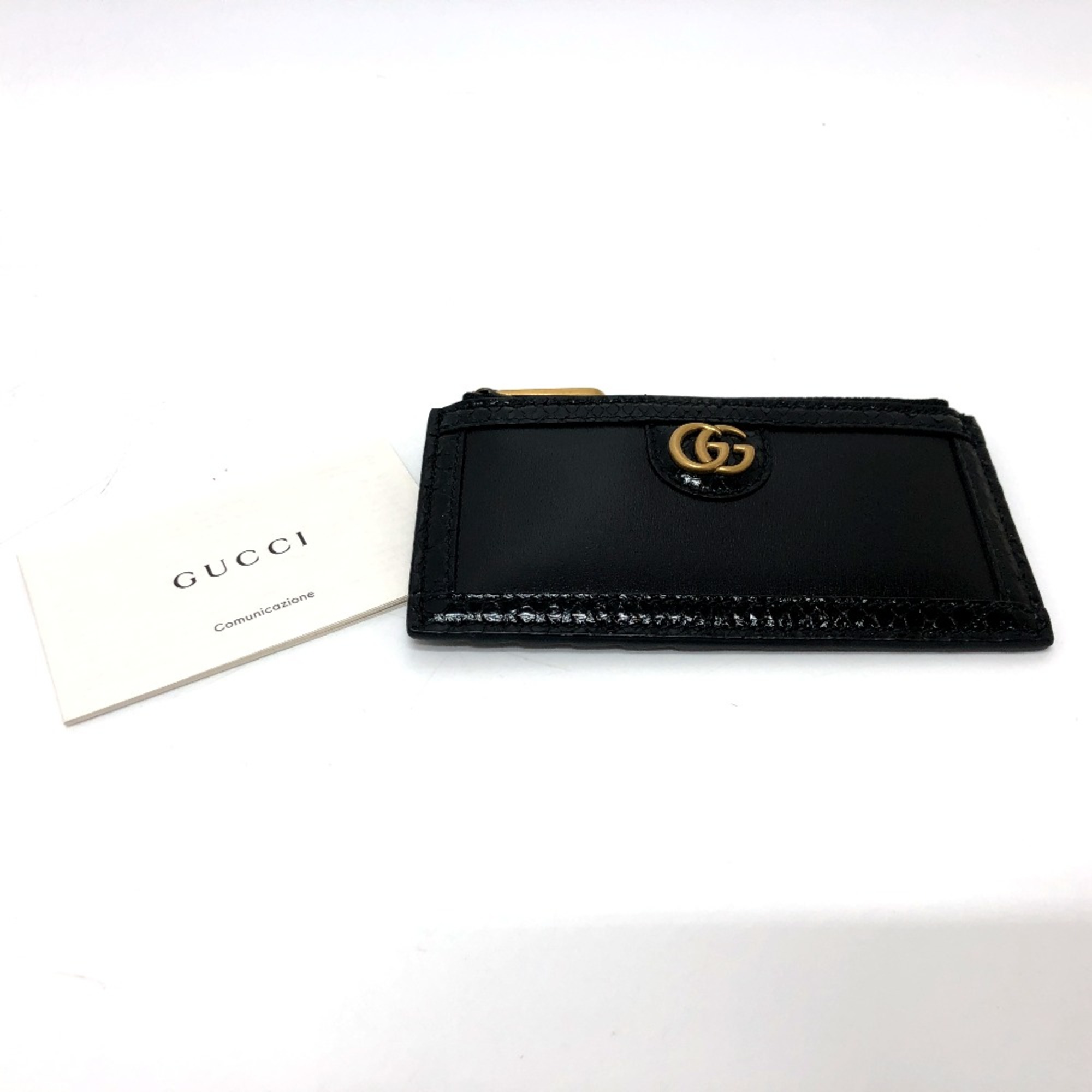 Gucci 699349 Limited edition Wallet Fragment Case Card Case coin purse Black GoldHardware