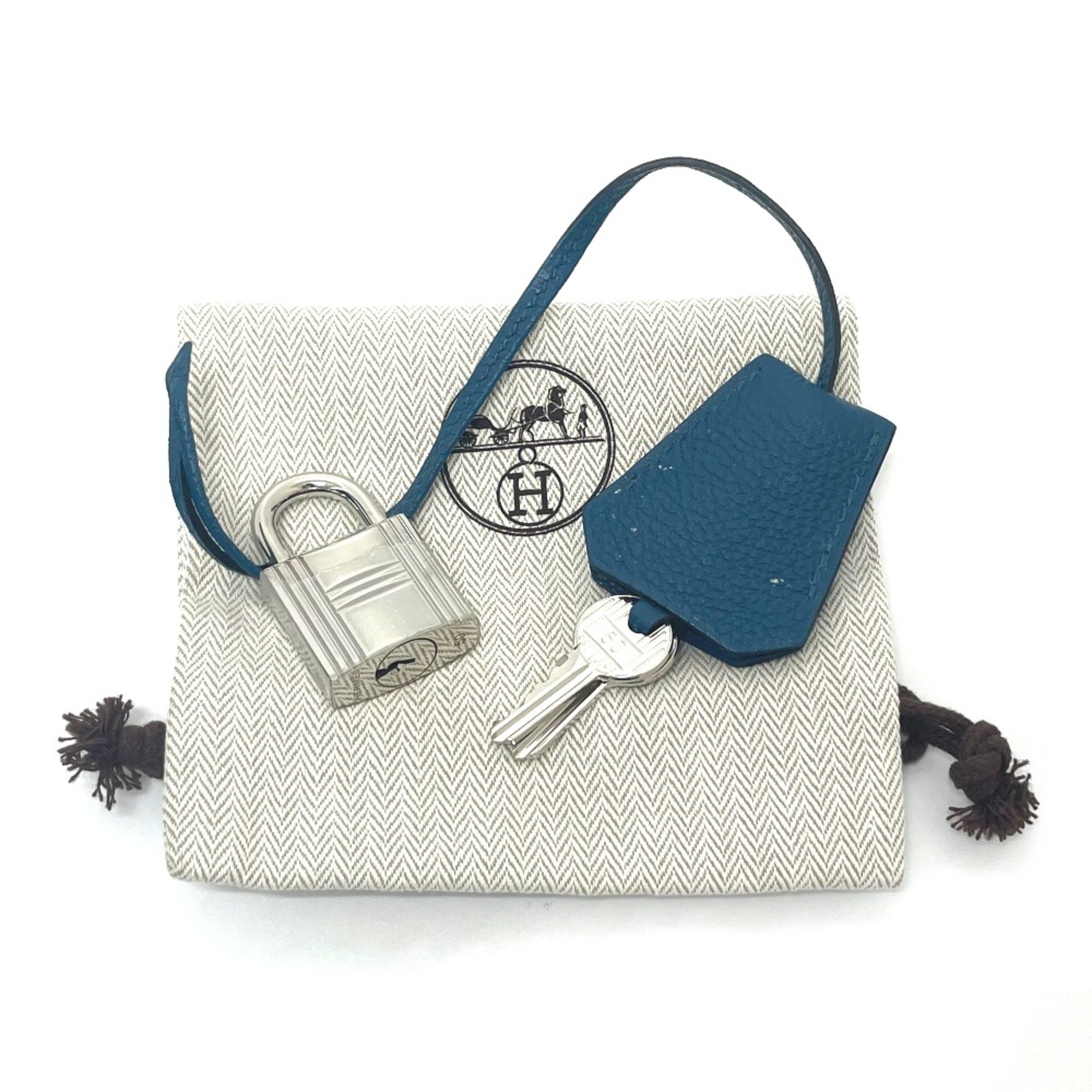 Hermes Bag Hand Bag Blue Izmir (estimated) blue SilverHardware