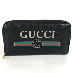 Gucci 496317 Long wallet Zip Around Long Wallet Black