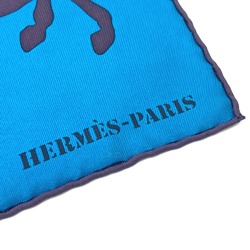 Hermes Carre90 Silk Scarf Scarf Blue Based