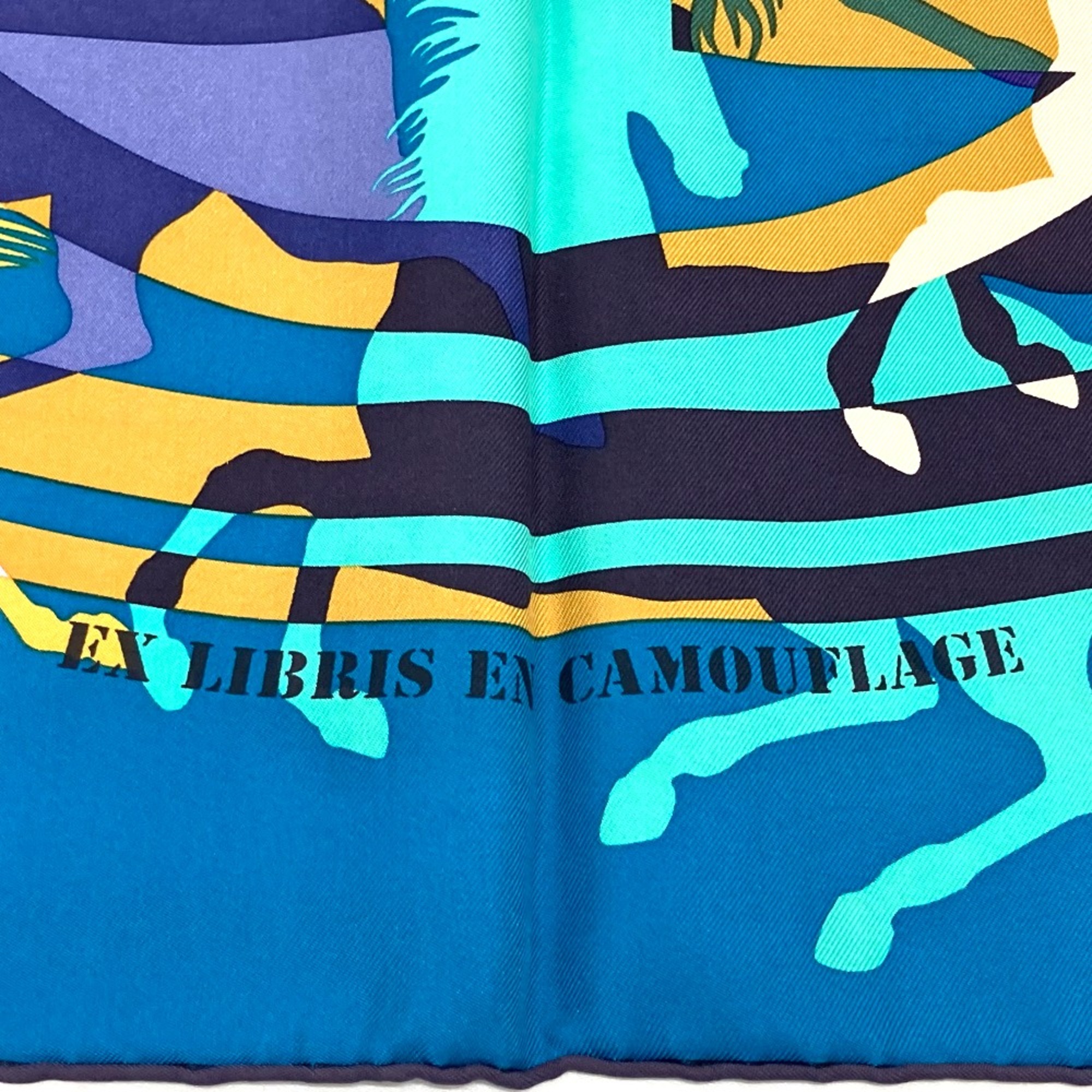 Hermes Carre90 Silk Scarf Scarf Blue Based