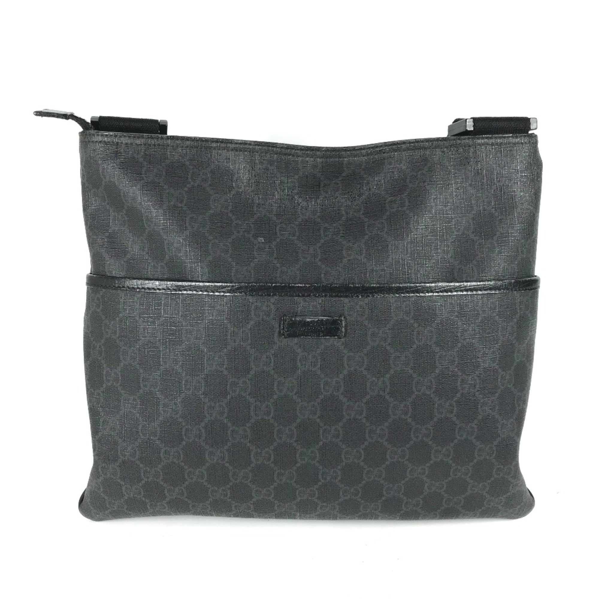 Gucci 162904 GG Supreme Shoulder Crossbody Shoulder Bag Black