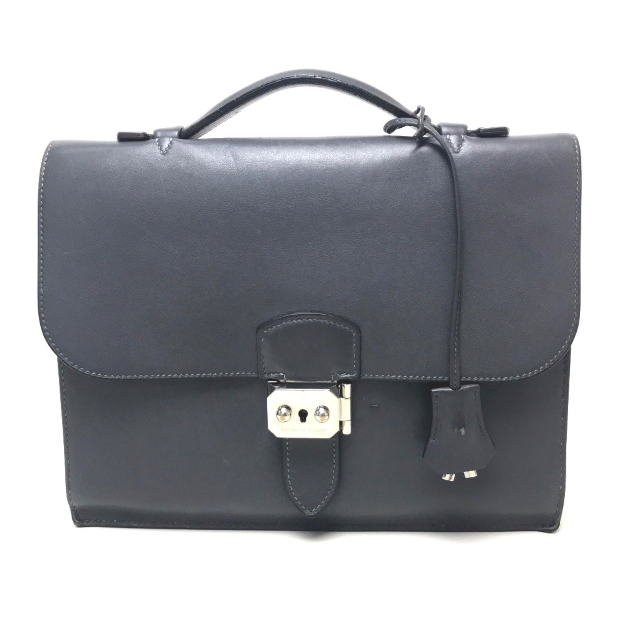 Hermes Briefcase Bag Hand Bag Business bag Graphite Gray Based