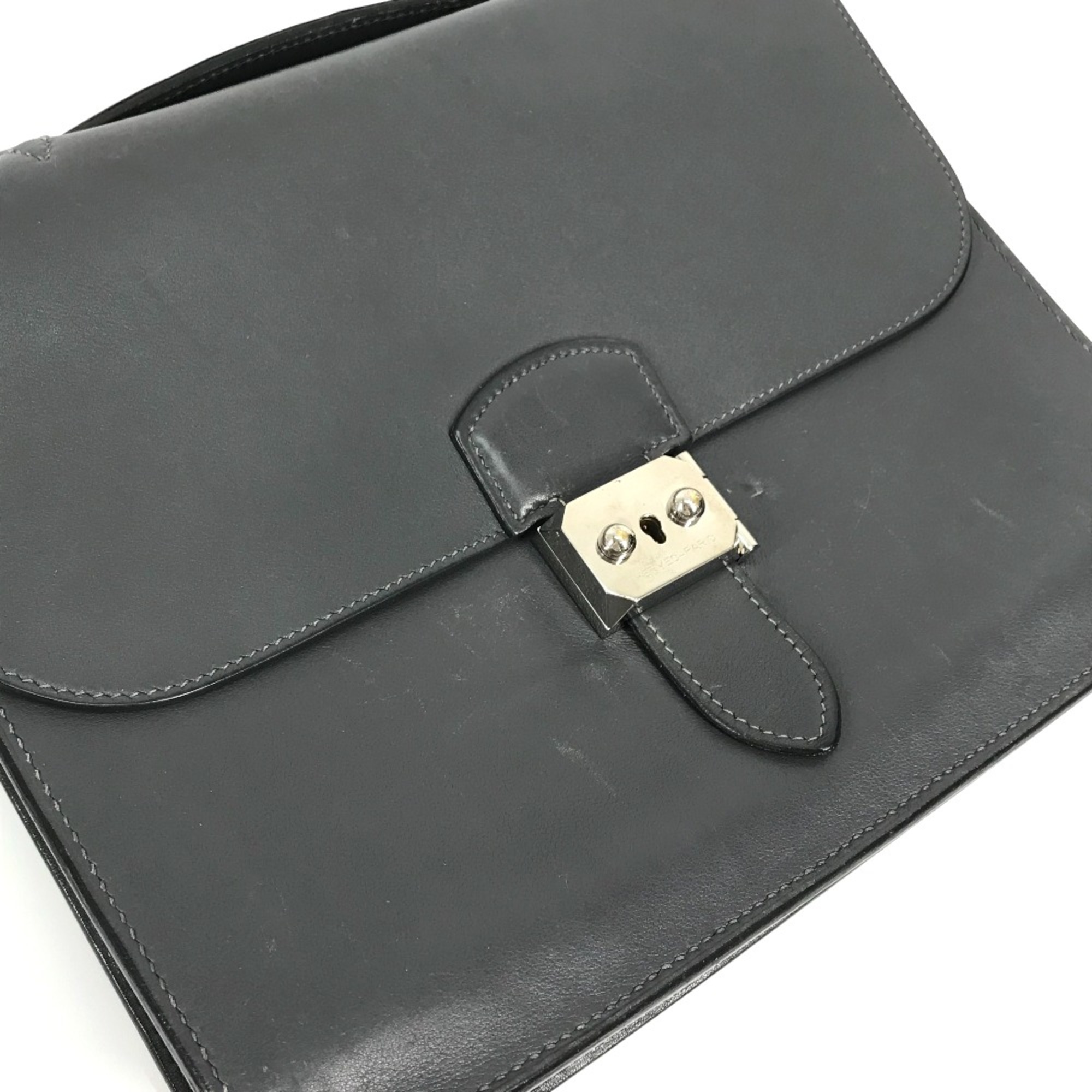 Hermes Briefcase Bag Hand Bag Business bag Graphite Gray Based