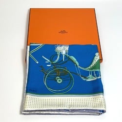 Hermes LA PERRIERE Carre90 Scarf Blue x Green x Ivory