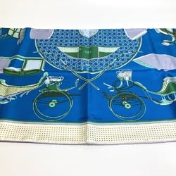 Hermes LA PERRIERE Carre90 Scarf Blue x Green x Ivory