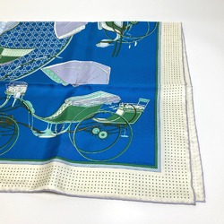 Hermes LA PERRIERE Carre90 Scarf Blue x Green x Ivory