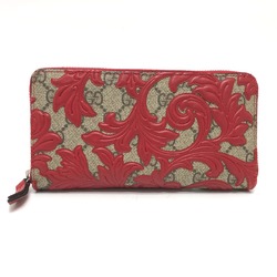 Gucci 410102 Arabesque Long Wallet Red x Brown SilverHardware