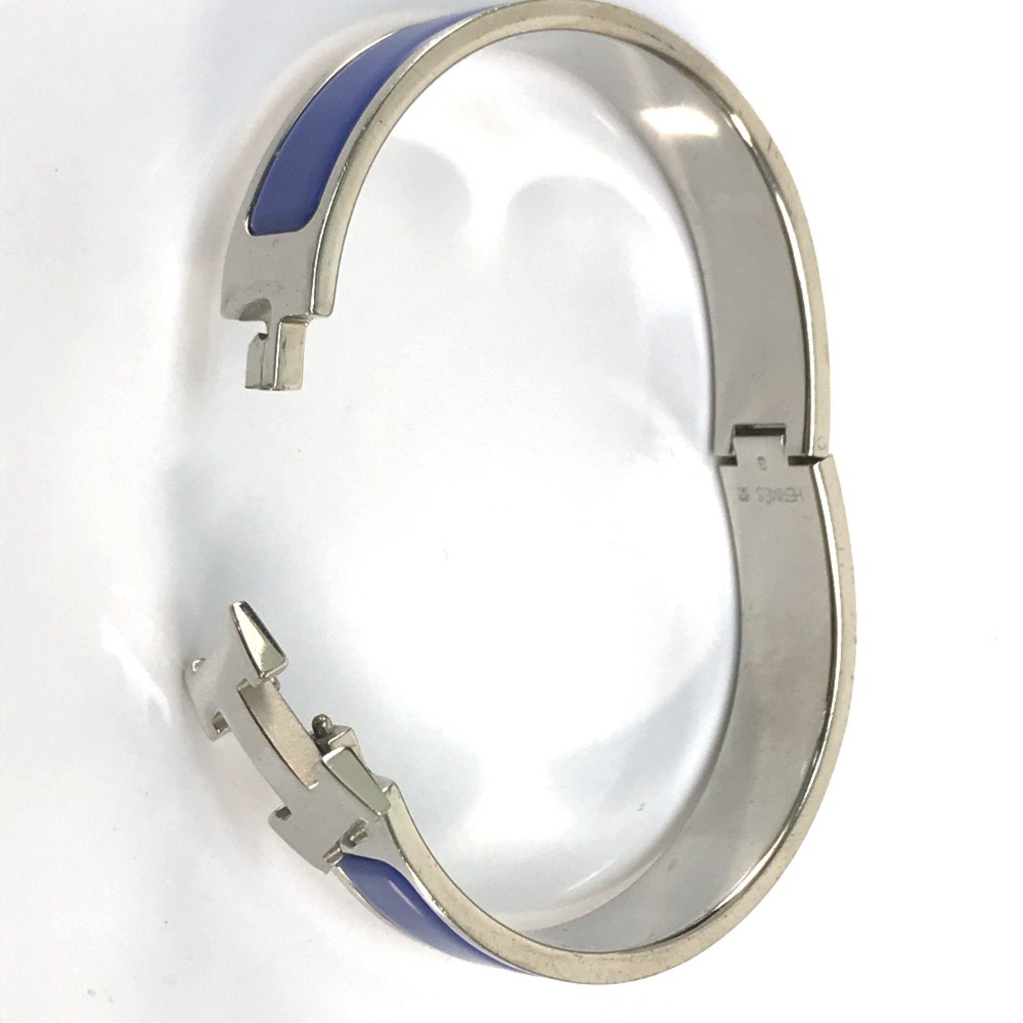 Hermes Click crack PM Accessories Bangle Blue /Silver