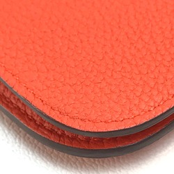 Hermes With coin purse Long Wallet Rouge tomato Orange red