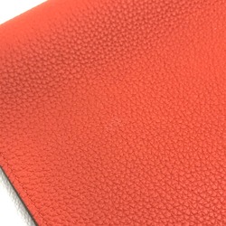 Hermes With coin purse Long Wallet Rouge tomato Orange red