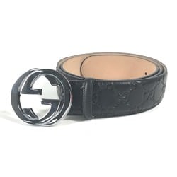 Gucci 411924 Guccissima Interlocking G belt Black