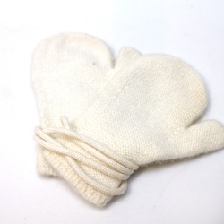 Hermes Baby mittens & muffler set Scarf White