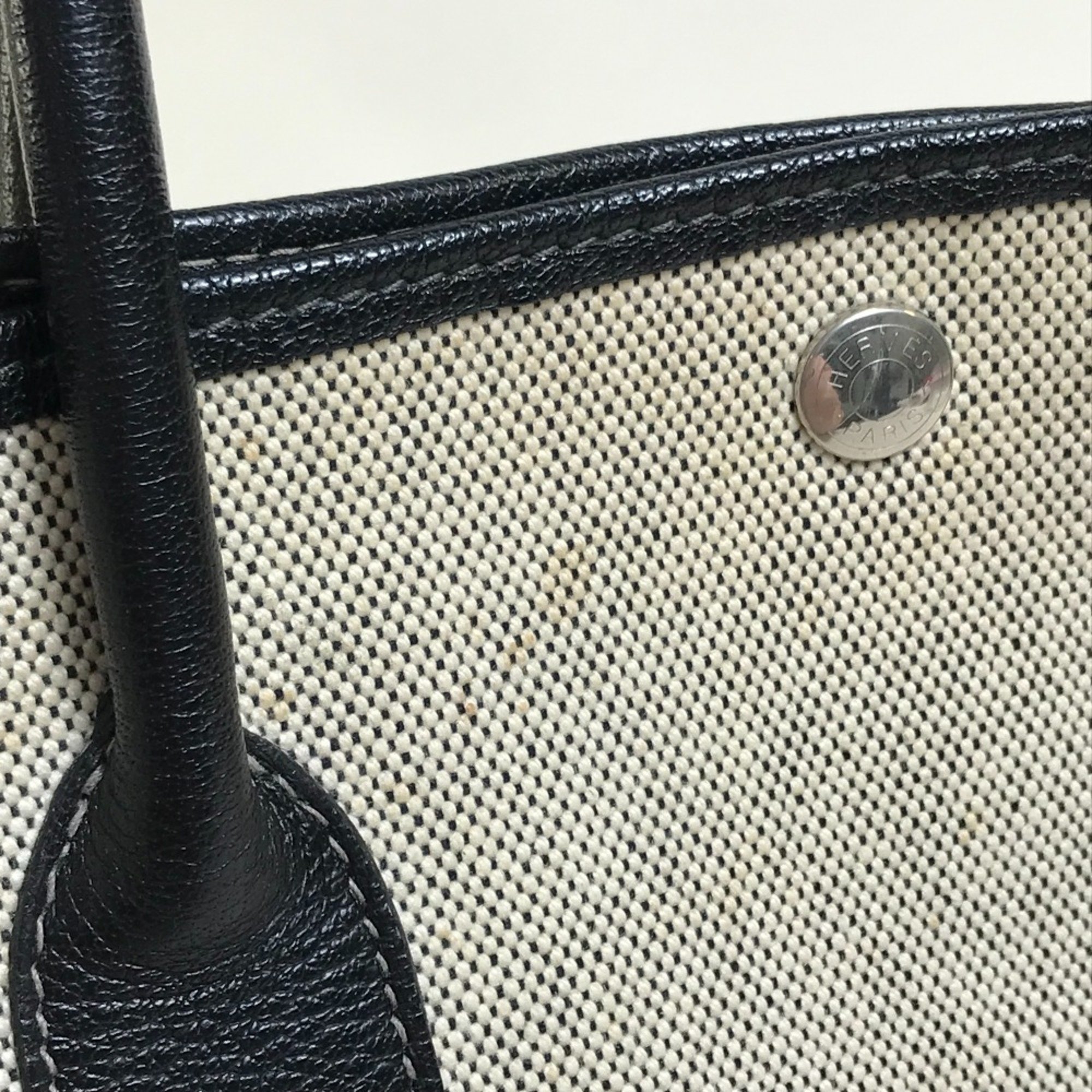 Hermes Bag Hand Bag Tote Bag Black x Natural