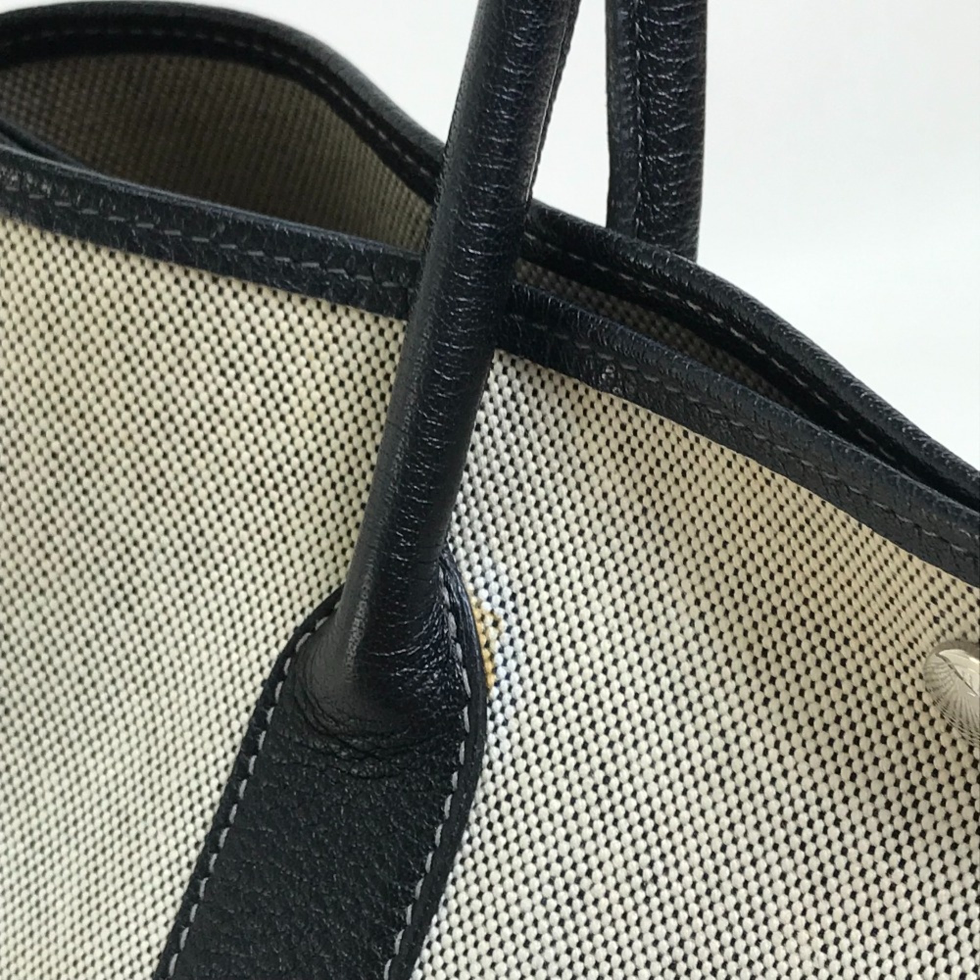 Hermes Bag Hand Bag Tote Bag Black x Natural